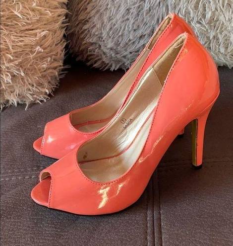 Coral Peep Toe