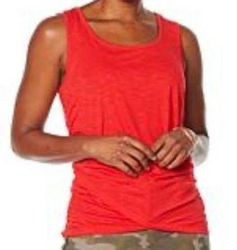 Skinny Girl  stretch slub jersey knit side ruched tank top red S