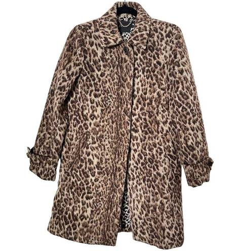 J.Crew  Leopard Animal Print Wool Blend Top Coat Size 4