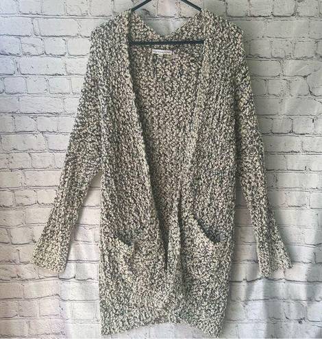 Young Fabulous and Broke  Long Sleeve Gray and White Open Front Duster Size M/L