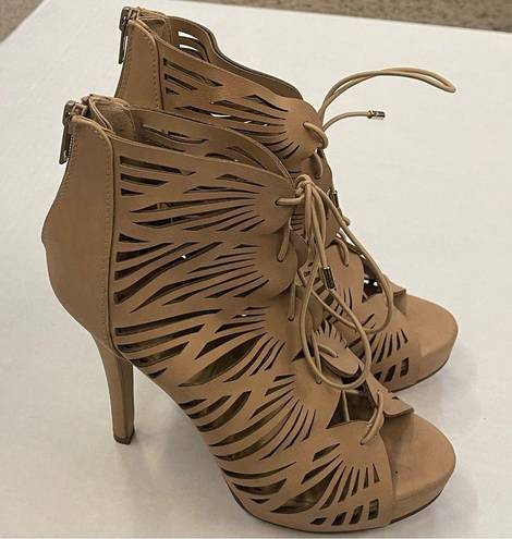 Soda  Cream Lace Up Gladiator High Heels - Woman’s Size 7