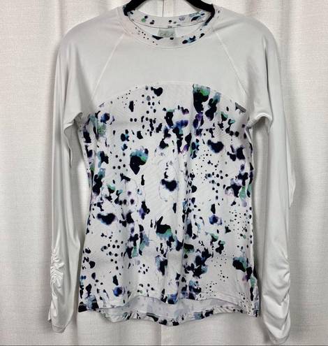 Calia by Carrie  Underwood White Pattern Long Sleeve Rashguard Sz.S