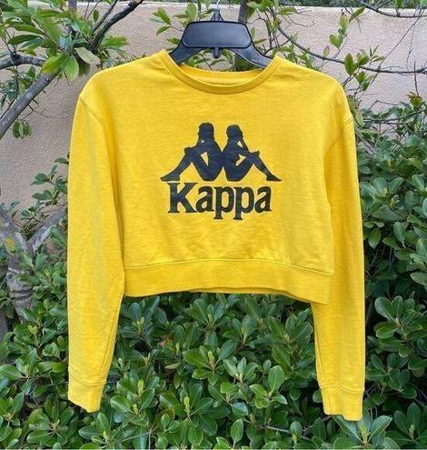 Kappa  Yellow Long Sleeve Logo Cropped Sweatshirt. Size Small. EUC!