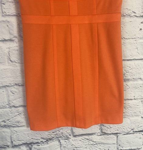 Andrew Marc  neon orange banded sleeveless mini dress 4