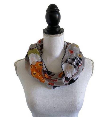 infinity Autumn Themed Gnome  Scarf Gray Multicolor Women’s OSFM