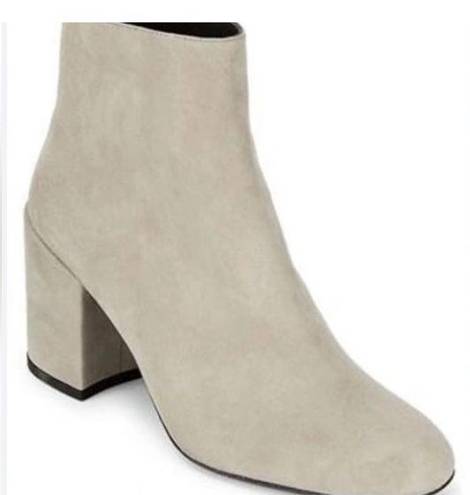 Stuart Weitzman  Beige Bacari Suede Chunky-Heel Bootie Sz EU38/US 8