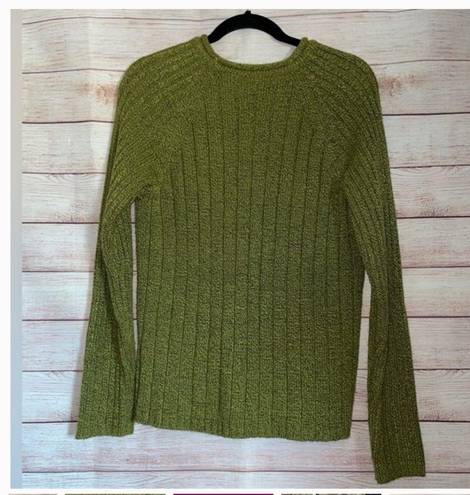 Lee Vintage  sweater green ribbed knit 1990s oversized sweater crewneck Small