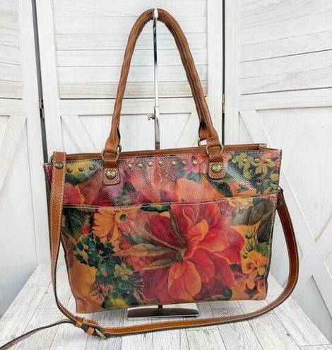 Patricia Nash  Navelli Floral Heritage Leather Tote Bag Large Crossbody