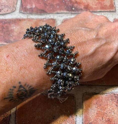 Amrita Singh  Black Crystal Beaded Bracelet