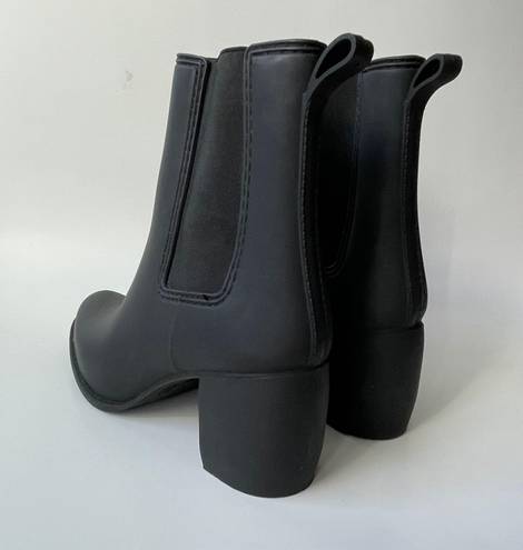 Jeffrey Campbell JC Play Matte Black Rubber Heeled 'Hurricane' Boots