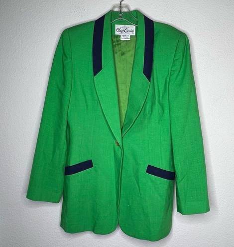 Oleg Cassini Vintage  Green Navy Blazer