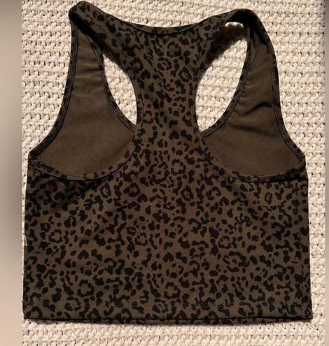 Evolution and creation EVCR | Kendall - Deep Agave Snow Leopard Compression Crop Tank