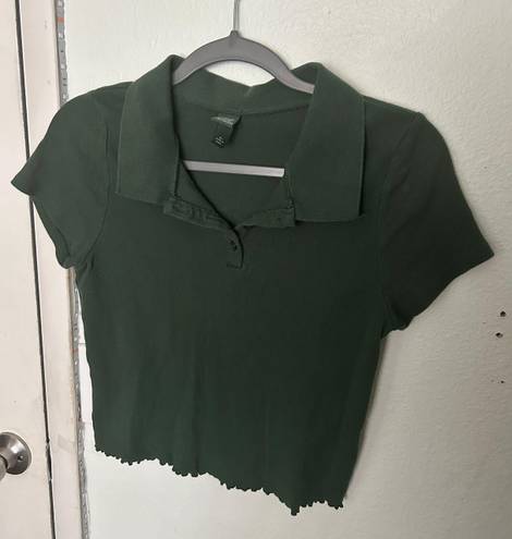 Wild Fable Green Polo Crop Top