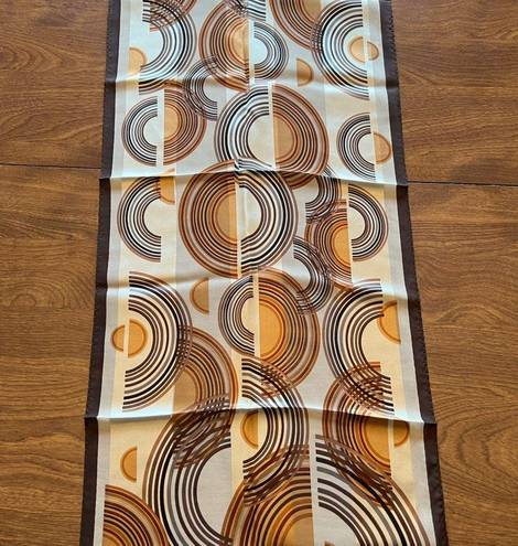 Oscar de la Renta  Vintage Silk Scarf Geometric Half Circles Lines Oblong NWT