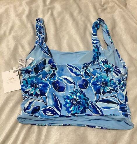 ANDIE NWT  Swim The Siren Tank Top in Blue Floral Swim Top S