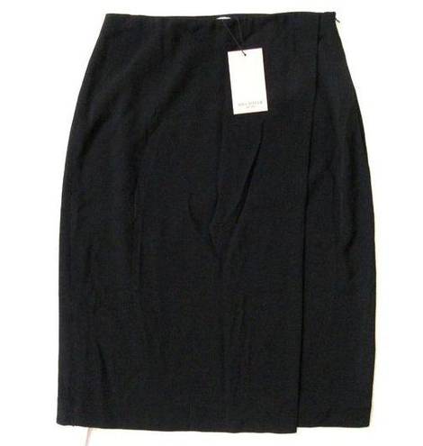 MM.LaFleur NWT  Logan in Black Crinkle Crepe Faux Wrap Pencil Skirt 8