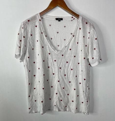 Rails  Cara Heart Print V Neck Tee Size Medium