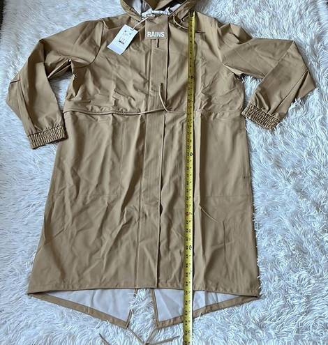 Rains Women’s Waterproof String Parka in Sand size XL