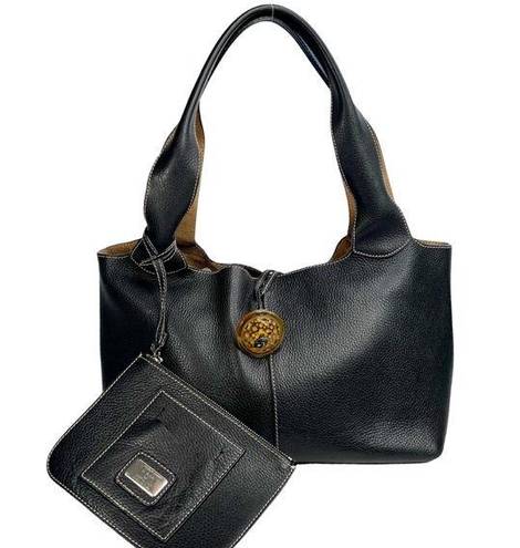 Xxi Laurent Effel St Barth by  Secolo Black Leather Tote Bag & Wristlet