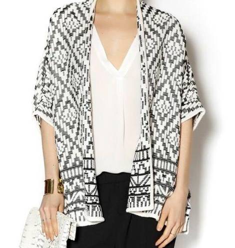 Joie  Tosca Aztec Black and White Open Cardigan M/L