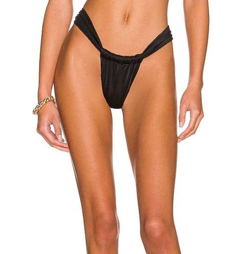 Good American  Shine Ruched Bikini Bottom Black Shimmer Plus Size 4XL 7