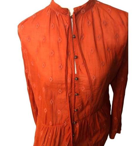 Pilcro  harvest orange tiered tunic with metal button accents down front Size S