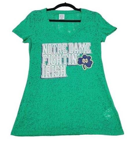 Proedge  Nortre Dame Fighting Irish Green Burn Out T-shirt Juniors Size M 7/9