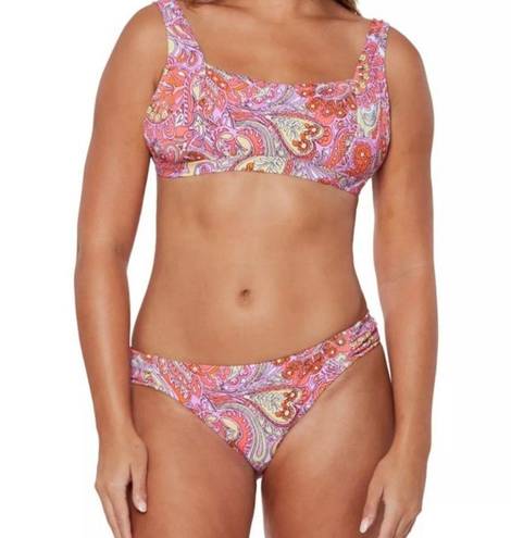 Jessica Simpson NEW  Flower Printed Retro Hipster Bikini Small / S Swimsuit 2 Pc