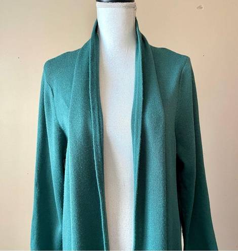 Dialogue  | Green Wool Blend Waterfall Duster Cardigan Sweater Sz S