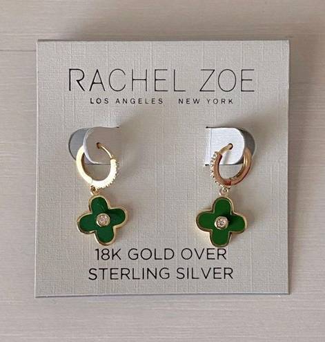 Rachel Zoe NWT  Van cleef & arpels 18k gold over sterling silver clover earrings