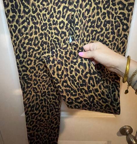 J.Crew J.,Crew 9” High-Rise Skinny Leopard Print Jeans 