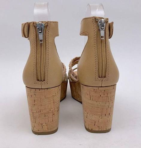 Frye  Leather/Cork Wedge Sandals Color Tan/ Brown SZ 6. NWOT