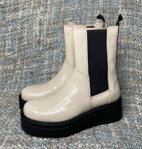 Vagabond  Shoemakers Tara Patent Leather Platform Boot in Plaster