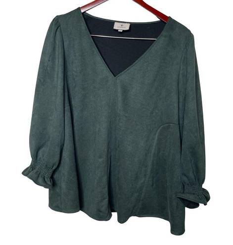 Tuckernuck  Green Suede Easton Blouse sz XXL