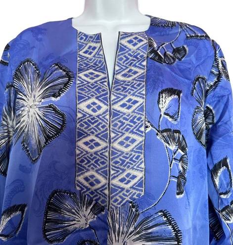 Oscar de la Renta Oscar‎ De La Renta for Neiman Marcus V neck floral print tunic blouse size M