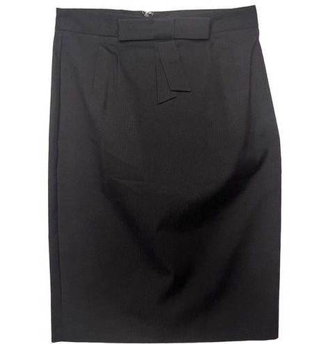 Twenty One  Black Straight Pencil Skirt Bow Waist Size Medium Classic Tuxedo