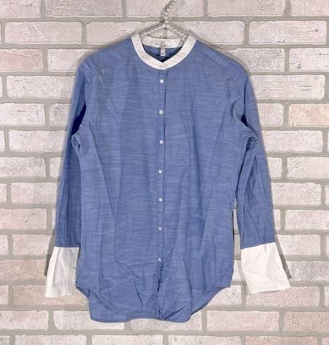 Joie  Betra B Down Blue Button Down Long Sleeve Cotton Shirt Size S