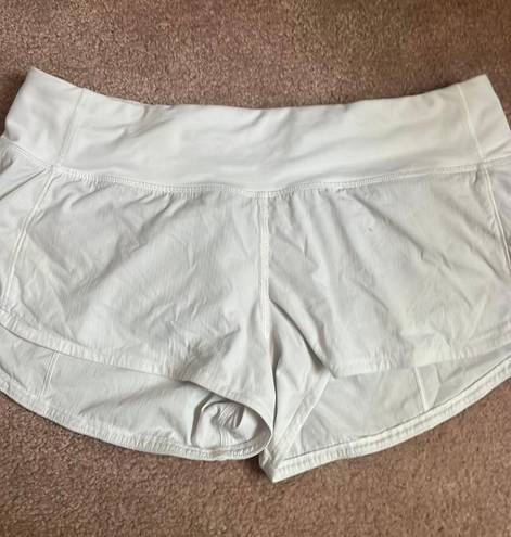 Lululemon White 2.5” Speed Up Shorts