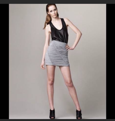 Rag and Bone  Gray Knit Ruched Mini Skirt