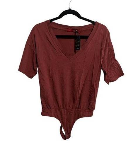 n:philanthropy  Red Short Sleeve Bodysuit