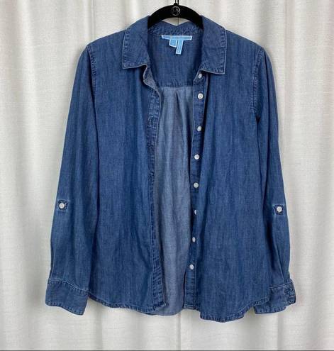 Draper James  Denim Long Sleeve Button Up Shirt Sz.4