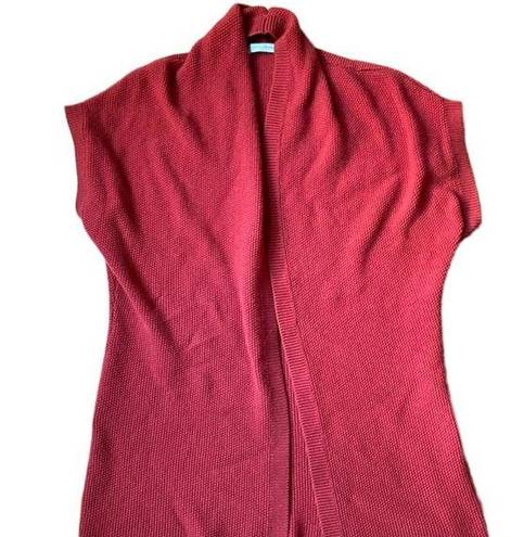 Natori  Dolman Knit Wool Cardigan Vest Burnt Orange Women's  Size Small Oversized