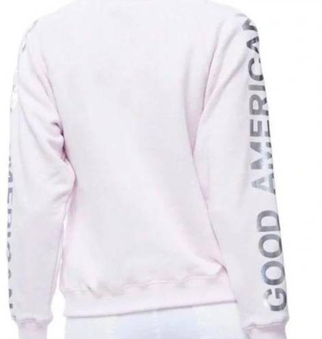 Good American  White Holographic Crewneck Pullover Sweatshirt Size 4