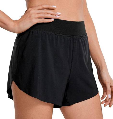 CRZ Yoga Black  Dolphin Hem Shorts