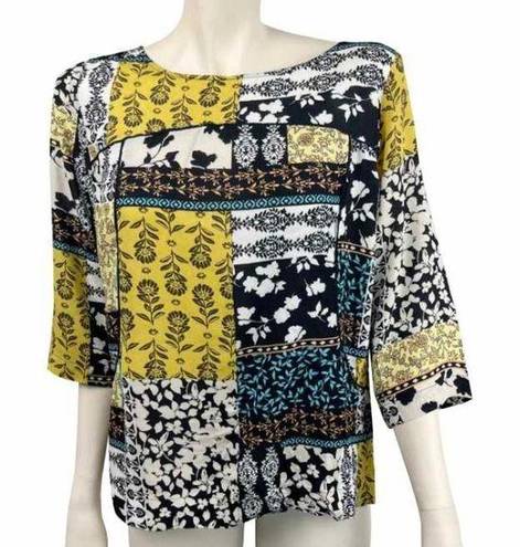 J.Jill  MIxed‎ Print Pull Over Boho Feel Blouse