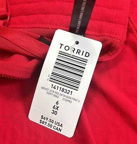 Torrid NWT ‎ Big Bow Satin Bodysuit Red Lingerie Size 6X