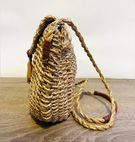 Krass&co Vintage G.H.Bass &  wicker/straw boho crossbody bag