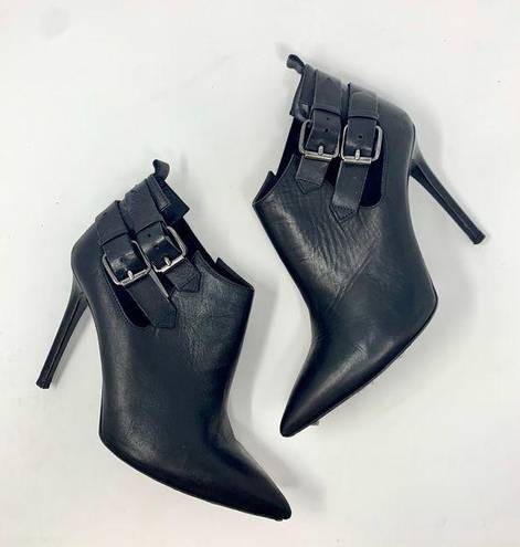 ALLSAINTS  Kira Black Leather Buckle Booties