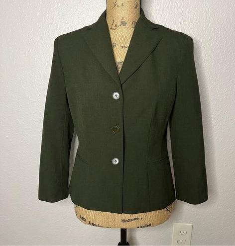 Laundry by Shelli Segal VTG  size 6 Army Green Button Front Blazer Jacket Office