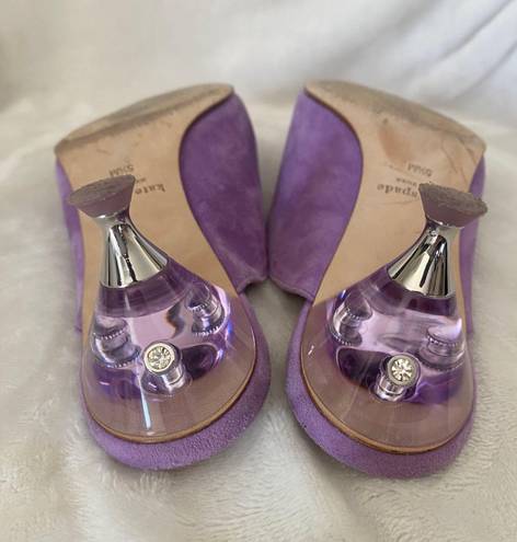 Kate Spade New York Womens Cori Pop Suede Clog Lilac purple shoe